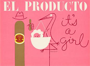 PAUL RAND (1914-1996).  EL PRODUCTO. Group of 3 posters. Circa 1952. Sizes vary.